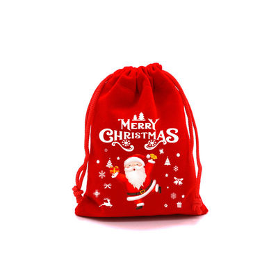 Custom Giant Xmas Bag Red Velvet Drawstring Christmas Santa Sack with Customized Logo