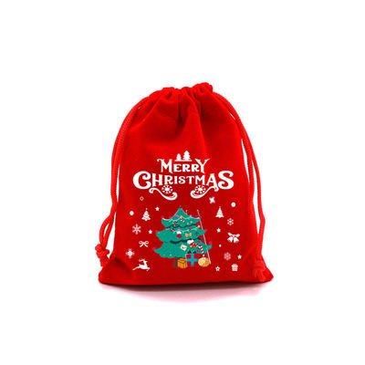 Custom Giant Xmas Bag Red Velvet Drawstring Christmas Santa Sack with Customized Logo