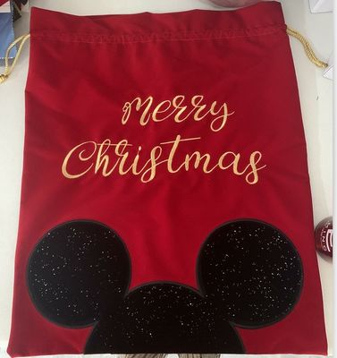 Custom Giant Xmas Bag Red Velvet Drawstring Christmas Santa Sack with Customized Logo