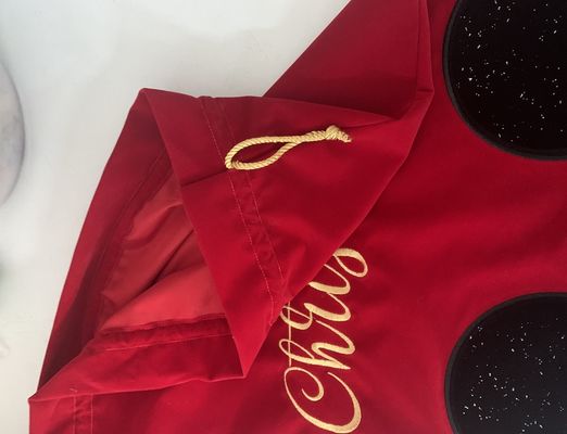 Custom Giant Xmas Bag Red Velvet Drawstring Christmas Santa Sack with Customized Logo