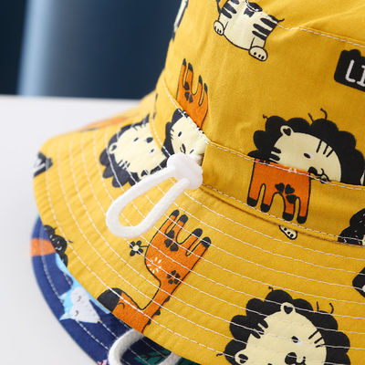 2022 Summer Plain Dyed Panama Children Cotton Cartoon Bucket Hat for Boys and Girls