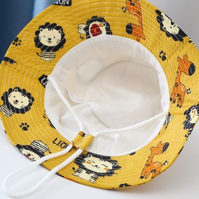 2022 Summer Plain Dyed Panama Children Cotton Cartoon Bucket Hat for Boys and Girls