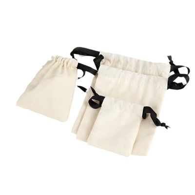 Eco Friendly Round Bottom Cotton Fabric Drawstring Candle Bag for Jewelry Packaging