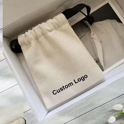 Eco Friendly Round Bottom Cotton Fabric Drawstring Candle Bag for Jewelry Packaging