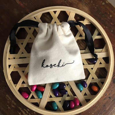 Eco Friendly Round Bottom Cotton Fabric Drawstring Candle Bag for Jewelry Packaging