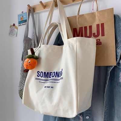 Custom Logo Acceptable Double Handle Cotton Tote Bag for Western Style Tennis Racquet