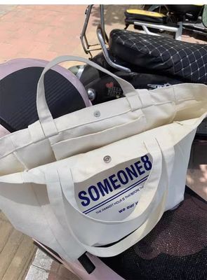 Custom Logo Acceptable Double Handle Cotton Tote Bag for Western Style Tennis Racquet