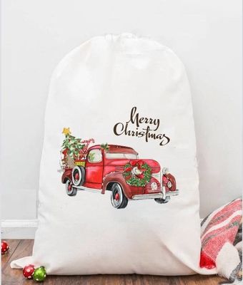Customized Color Sublimation Christmas Drawstring Bag for Customized Gift Wrapping