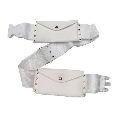 Soft-loop Style Water Resistant Hajj White Belt Umrah Waist Bag for Medium Size Travel
