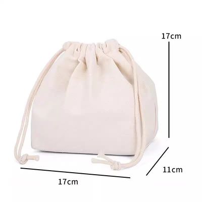 Customized Canvas Drawstring Backpack Organic Cotton Bag Custom Logo Accepted