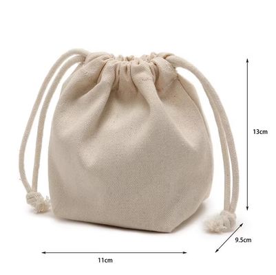 Customized Canvas Drawstring Backpack Organic Cotton Bag Custom Logo Accepted
