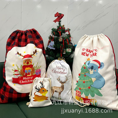 Newest Fashinable 2024 Christmas Gifts Bag Santa Sacks Drawstring Bag Customized Color