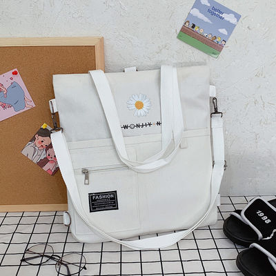 Cross-border Production Canvas Handbags with Single Handle/Strap and Zipper Closure