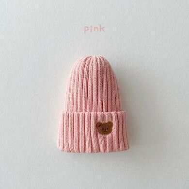 Autumn Winter Children Solid Color Knitted Hats for Kids Girls Boys 10x9.5cm Beanies