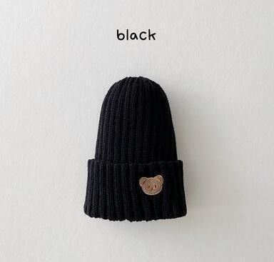 Autumn Winter Children Solid Color Knitted Hats for Kids Girls Boys 10x9.5cm Beanies