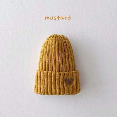 Autumn Winter Children Solid Color Knitted Hats for Kids Girls Boys 10x9.5cm Beanies
