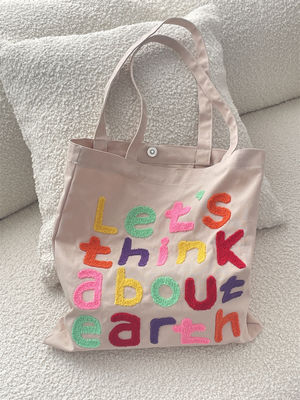 Custom Logo Accepted Ostrich Pattern Cotton Tote Bags for Eco Friendly Shopping