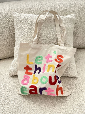 Custom Logo Accepted Ostrich Pattern Cotton Tote Bags for Eco Friendly Shopping