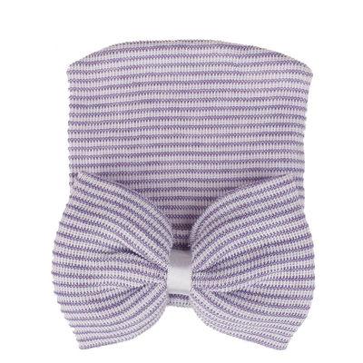 2022 Knitted Wool Baby Hat with Big Bow in Customized Color and Pattern Knitted