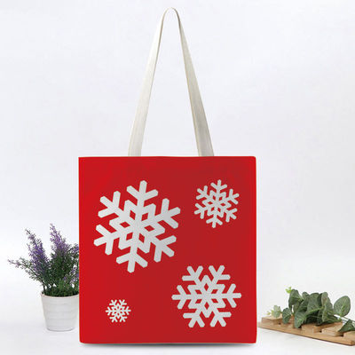 Custom Printed Heavy Duty Cotton Canvas Tote Bag for Shopping at Christmas Festival