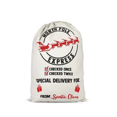 Sublimation Blank Santa Sacks for Gifts Decoration Medium Size 30-50cm Acceptable OEM/ODM