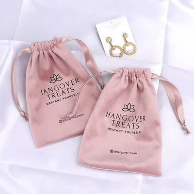 Medium 30-50cm Pink Velvet Dust Bag for Customized Drawstring Gift Cosmetic Packaging