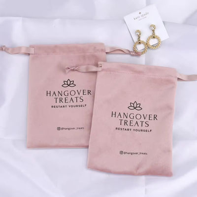 Medium 30-50cm Pink Velvet Dust Bag for Customized Drawstring Gift Cosmetic Packaging