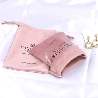 Medium 30-50cm Pink Velvet Dust Bag for Customized Drawstring Gift Cosmetic Packaging