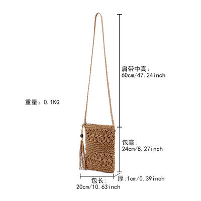 Custom Logo Accepted Women's Straw Crossbody Bucket Weave Straw Bags for Summer Beach