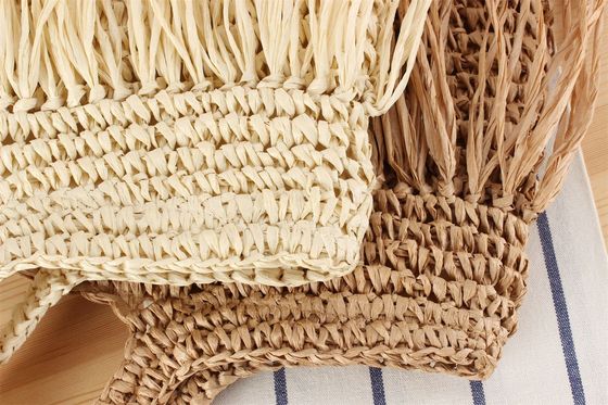 2024 Large Capacity Women Paper Straw Beach Tote Hand Bag With Tassel Newest Fashinable