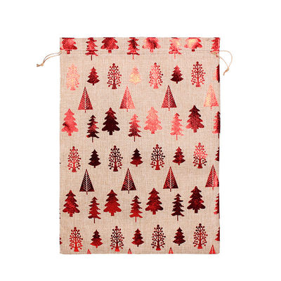 Eco-friendly Christmas Santa Sacks Drawstring Bag for Mini Gifts and Candy Packaging