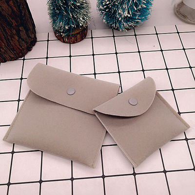 Custom Velvet Suede Leather Envelope Jewelry Pouch for Necklace Ring Earring Bracelet