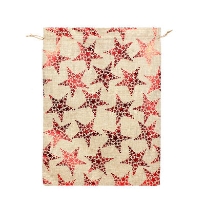 Eco-friendly Christmas Santa Sacks Drawstring Bag for Mini Gifts and Candy Packaging