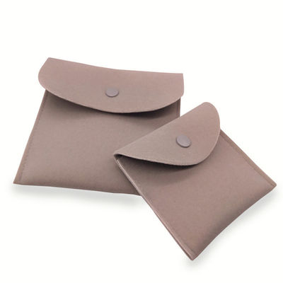 Custom Velvet Suede Leather Envelope Jewelry Pouch for Necklace Ring Earring Bracelet