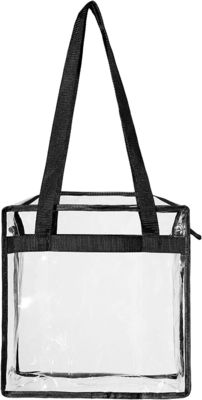 None Decoration Clear PVC Tote Bag with Zipper Closure and Adjustable Strap