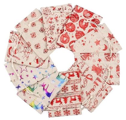 Christmas Gift Pouches Customized Color Jute Sacks for Gifts and Party Favors