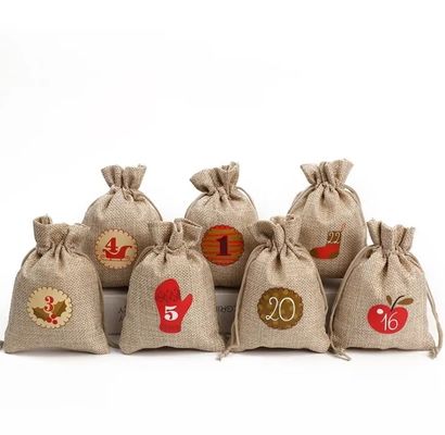 Christmas Gift Pouches Customized Color Jute Sacks for Gifts and Party Favors