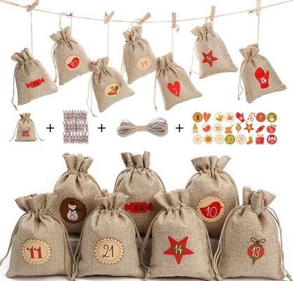 Christmas Gift Pouches Customized Color Jute Sacks for Gifts and Party Favors