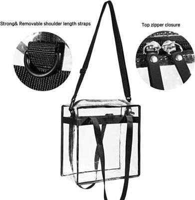 Women's Shopping Companion Clear PVC Tote Bag with Zipper Closure and Adjustable Strap