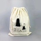 Organic Cotton Drawstring Packing/Shoe Dust Bag Custom Logo Canvas for Luxury Business