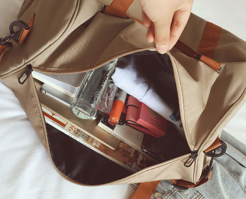 Thread Pattern Custom Logo Foldable Luggage Bag for Large Capacity Waterproof Travel