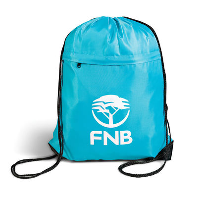 OEM/ODM Accepted Custom Logo Polyester Drawstring Backpack for Traveling and Sports