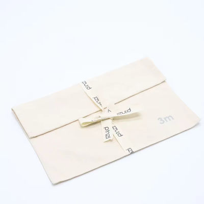 Recyclable Luxury Makeup Cosmetic Cotton Envelope Pouch With Tie Custom Logo Print Bag