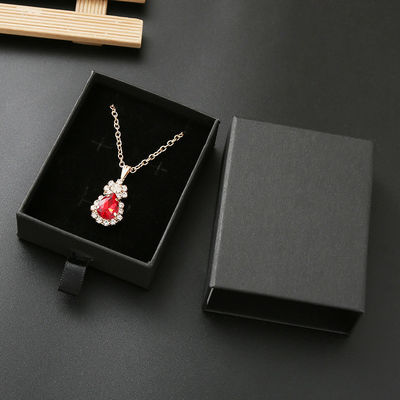 Jewelry Earring Necklace Black Logo Printing Organizer Drawer in Kraft Paper for Bag
