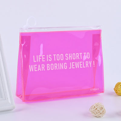 Low MOQ PVC Custom LOGO Pouch Travel Clear Zip Lock Cosmetic Bag with Customized Logo