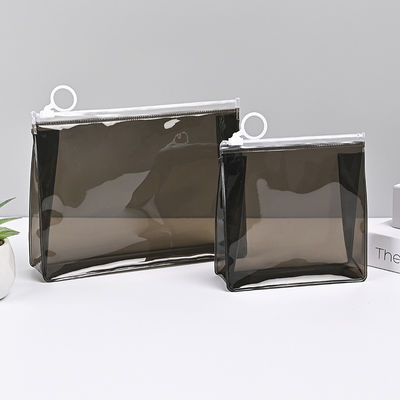 Low MOQ PVC Custom LOGO Pouch Travel Clear Zip Lock Cosmetic Bag with Customized Logo
