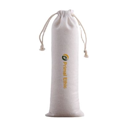 Custom Logo Drawstring Gift Bag for Daily Life Eco Printed Canvas Linen Bag Packaging