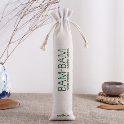 Custom Logo Drawstring Gift Bag for Daily Life Eco Printed Canvas Linen Bag Packaging