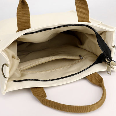 PU Handle Eco Friendly Waterproof Laminated Canvas Tote Shopping Bag With Custom Logo