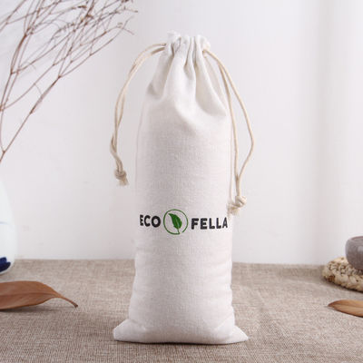 Custom Logo Drawstring Gift Bag for Daily Life Eco Printed Canvas Linen Bag Packaging